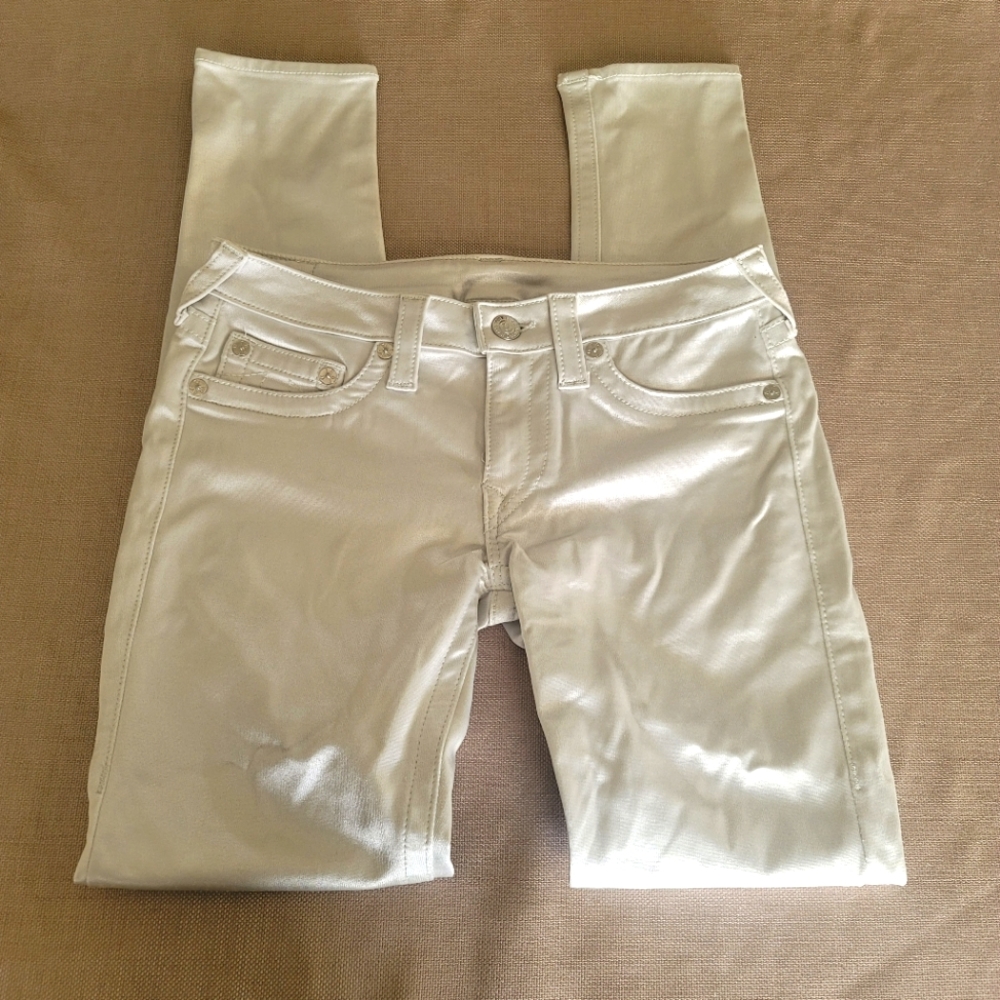 True Religion Silver Skinny Pants